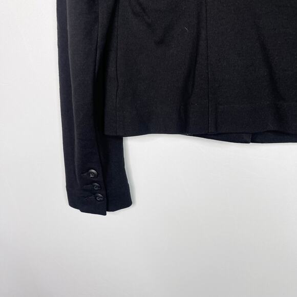 CAbi Medium M Black Absolute Ruffle Knit Blazer Jacket Single Button Style #911 - Picture 5 of 9